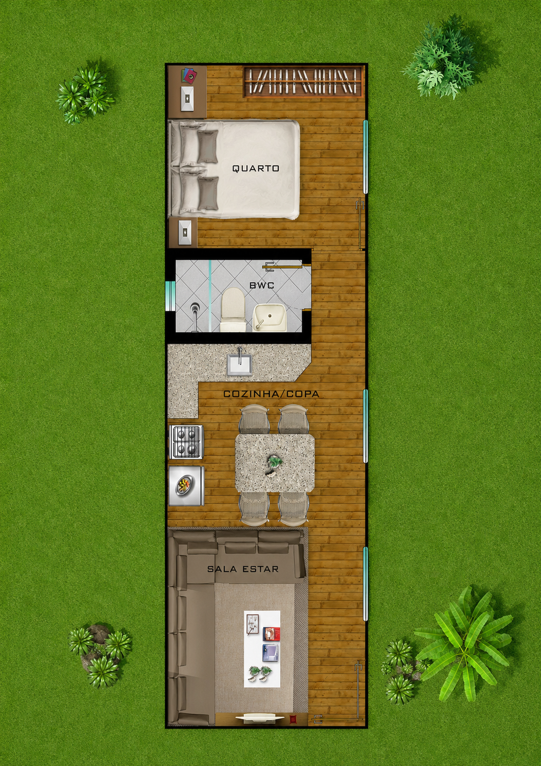 Planta baixa do Kit Casa 3x9m