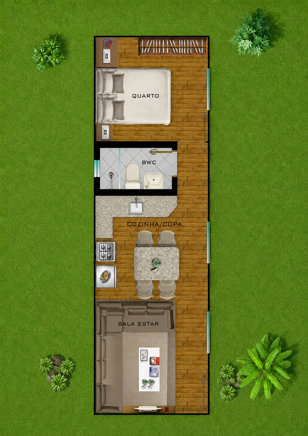 Planta baixa do Kit Casa 3x9m