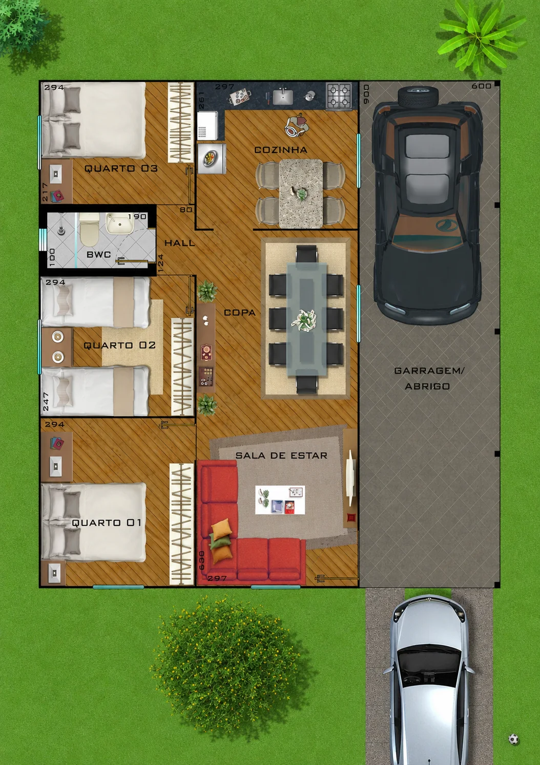 Planta baixa do Kit Casa 6x9m